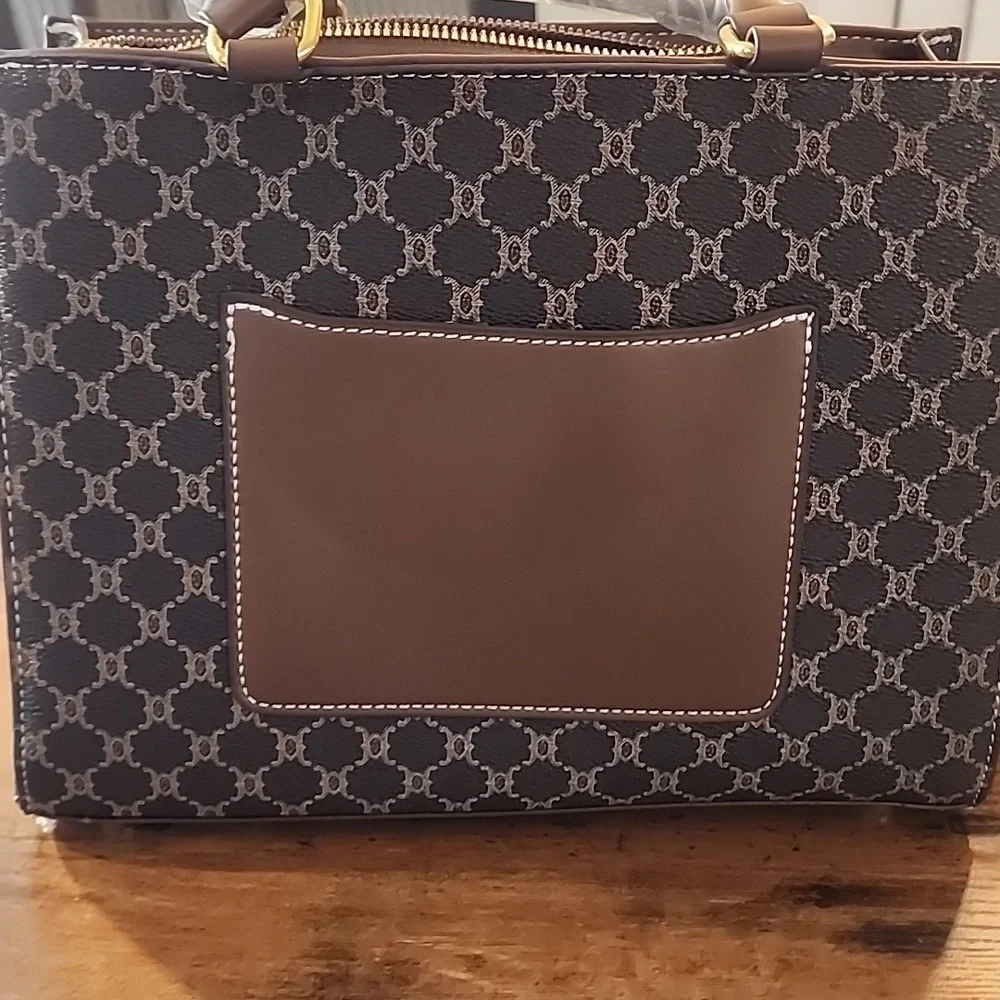 3pcs Set: Multicolor Plaid PU Leather Handbag, Shoulder Bag, Zipper Tote Bag,